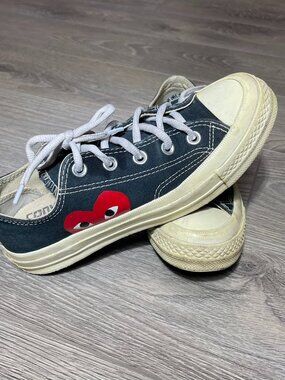 Converse Chuck Taylor All Star Low Comme des Garcons PLAY Black Sneakers Size 6